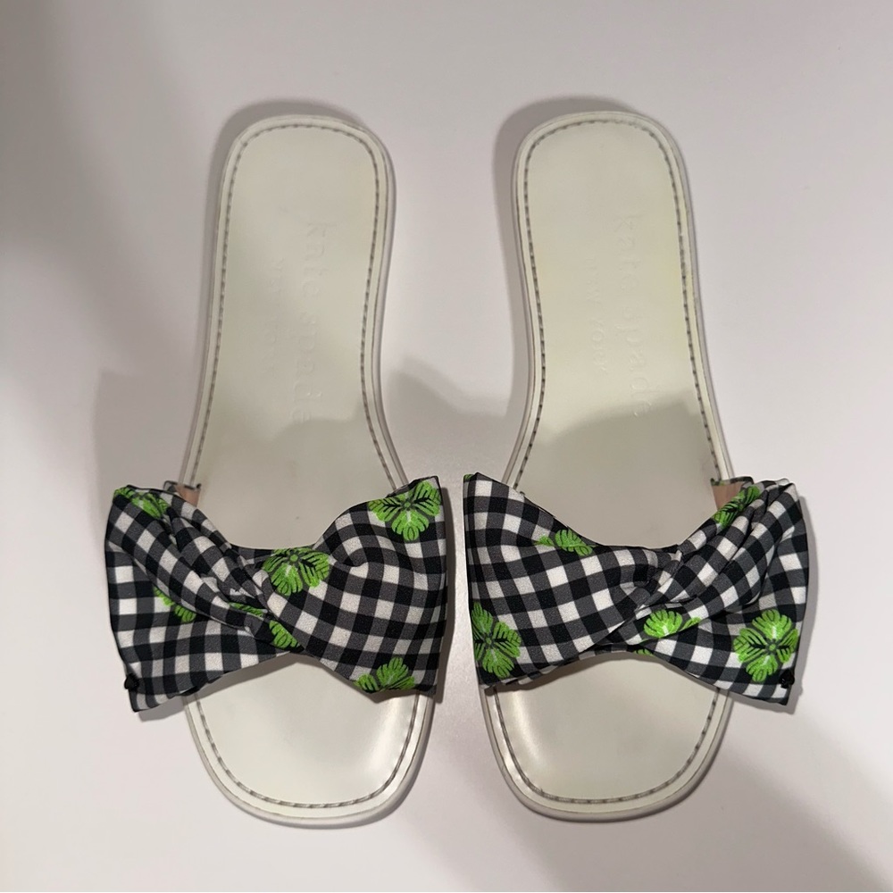 Gingham Kate Spade Slides